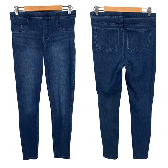 Spanx Women’s L Jean-ish Ankle Leggings Twilight Rinse‎ Dark Wash Shaping Pants - Picture 1 of 13